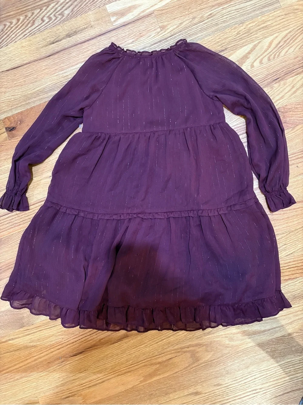 ⚓️OLD NAVY Ruffle-Trim Tiered Dress with Gold Threading